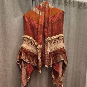 Moth Orange and Brown Bohemian Top